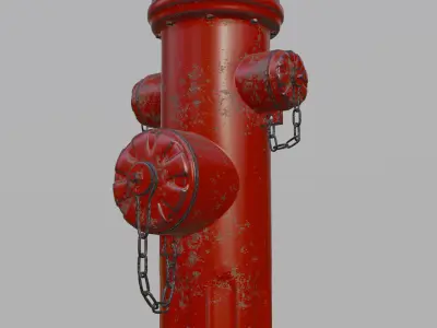 Damaged Fire Hydrant  3D model