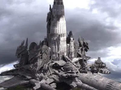 Ancient Gods Floating City 3D model