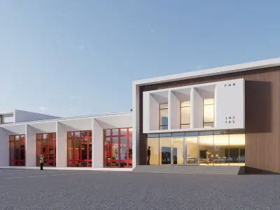 fire station realistic Low-poly 3D model