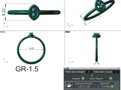 Light weight ring model  3D print model 14