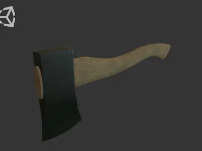 Wooden axe - PBR Low-poly 3D model