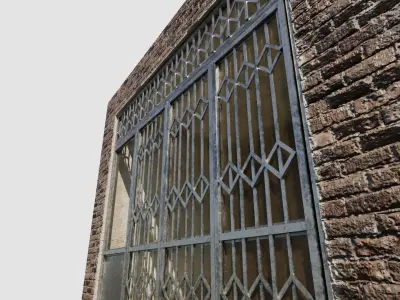 street shops with 3k pbr textures Low-poly 3D model