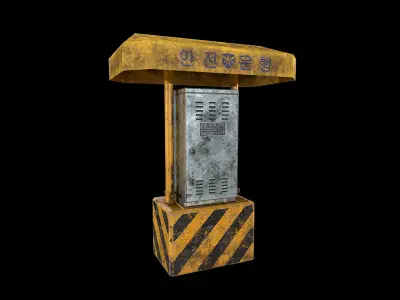  Korea Traffic controller Low-poly 3D model