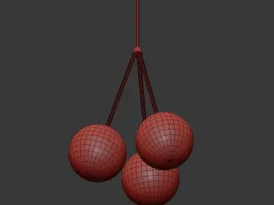 Copper Light Chandelier 3 3D model