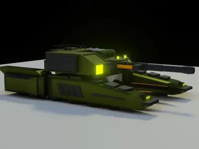 Sci Fi  Tank Low-poly 3D model