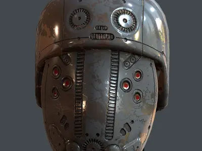 Gas mask helmet 3d model scifi Low-poly Low-poly 3D model Low-poly 3D model 58