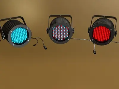 Realistic Stage Lights Collection 6 Items 3D model
