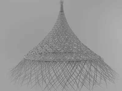 Woven Straw Lamp 3D model
