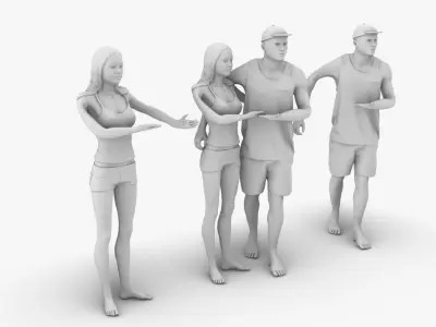 Young Couple 3D print model