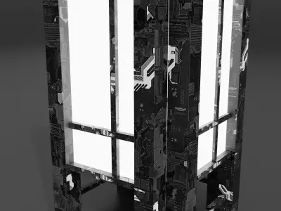 sci-fi Japanese lantern  3D model