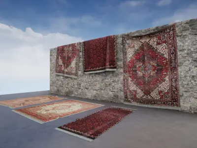 persian Carpets Low poly PBR game ready Low-poly 3D model