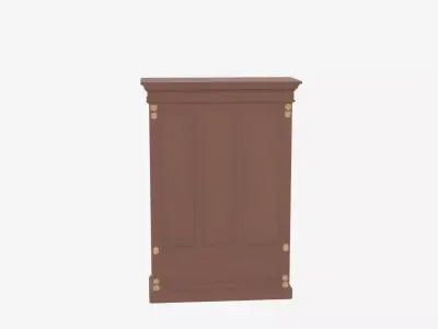 3D wooden bookcase glass doors and brass hardware office 3D model