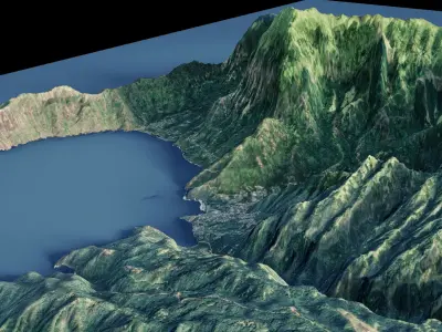 French Polynesia island of Hiva Oa 3d model 3D model