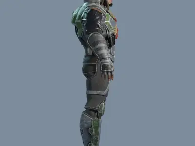 Sci-Fi Assault Hero Low-poly 3D model