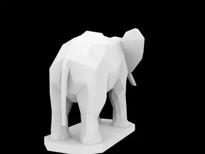 Geometric Elephant Sculpture 3D Print Model 3D print model