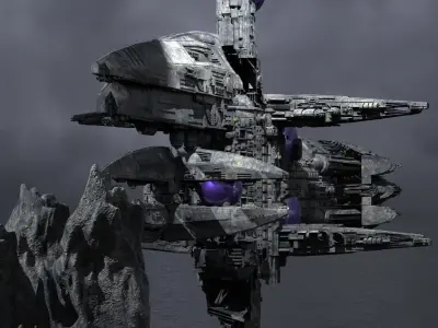 Alien Ocean Relay Station Tower 2 Kit bash  3D model