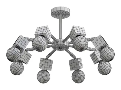 alisha-tl1197x-08ab modern ceiling light with bulbs and woode... 3D model