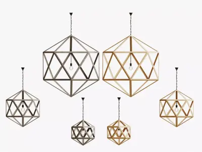 WOODEN POLYHEDRON PENDANT 3D model