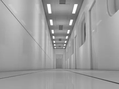 Sci Fi Apartment Corridor Low-poly 3D model