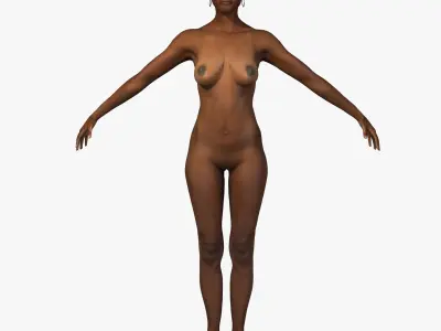 African American Woman Character With Bikini 3D model