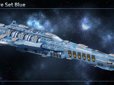 Spaceship Scharnhorst Heavy Cruiser Low-poly 3D model