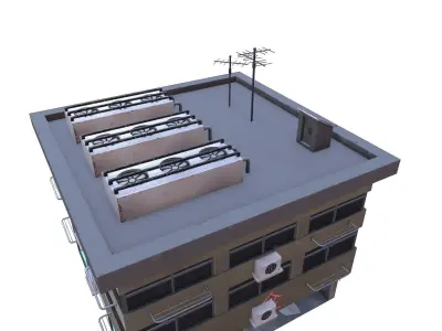 Cyberpunk Building 54 Low-poly 3D model