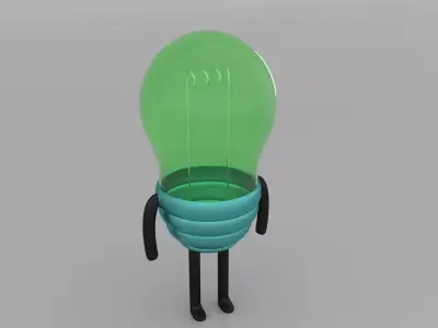 light lamp character cartoon Low-poly 3D model