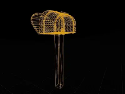 Mailbox low poly wooden pole Free low-poly 3D model