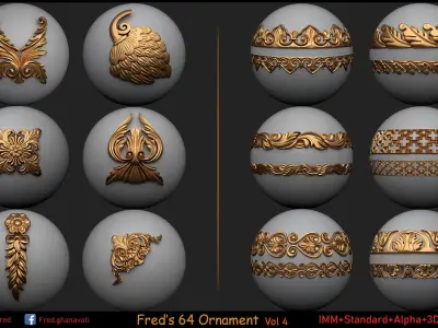 Freds 64 Ornaments Vol 4 Low-poly 3D model