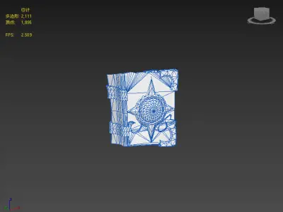 Hand drawn stylized magic book Low-poly 3D model