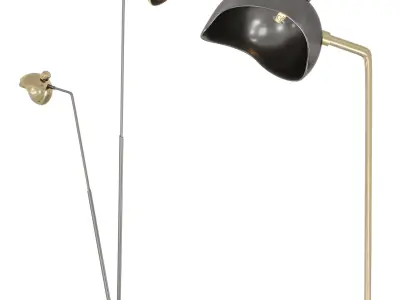  Industrial Double Floor Lamp 3D model