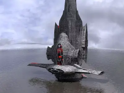 Ocean Drone interceptor Ship 2 designs 3D model