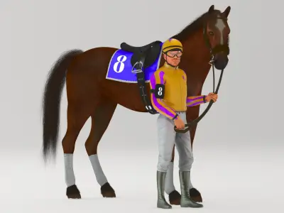  Racehorse and Jockey HQ 007 Standard License 