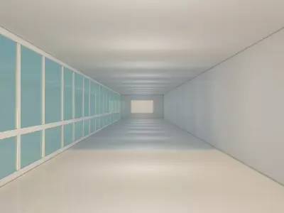 Sci Fi Tunnel Low-poly 3D model 6