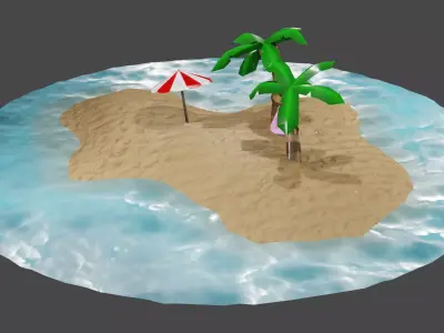 Beach  scene  3D model