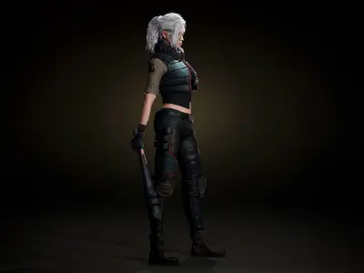 Adventure Girl 1  game character Low-poly 3D model