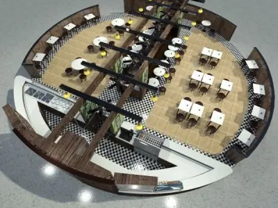 Restaurant - Bar 3D model