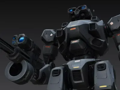 Sci-Fi Combat Robot PBR 3D Model 3D model
