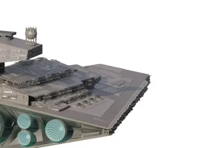 Imperial class star destroyer with interior 3D model