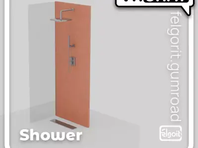 Shower 3D Model Low-poly 3D model