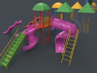PBR Playground Outdoor Jungle Gym 14 Low-poly 3D model