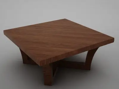 Modern wood coffe table Low-poly 3D model