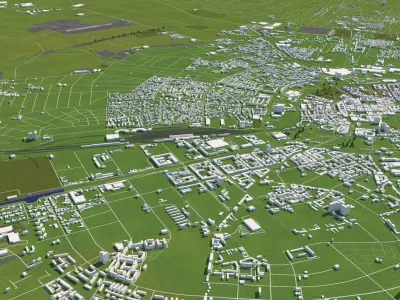 Timisoara Romania 50x50km 3D model