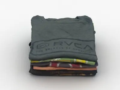 T-Shirts 4 stack of clothes 3D model