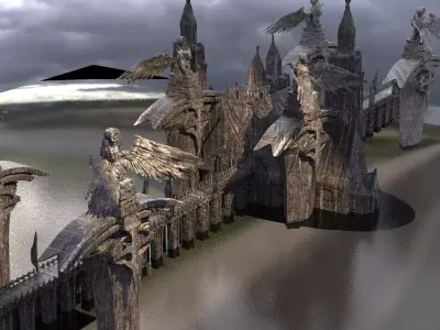 Vlad Fallen Swords Castle Bridge fort  3D model