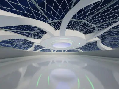 Sci fi Futuristic exhibition Interior 3D 3D model