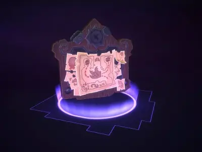 Stylized Treasure Map PBR Low-poly 3D model