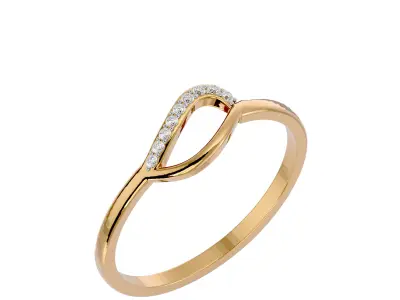 Light Minimalist Diamond Ring 3D print model 34