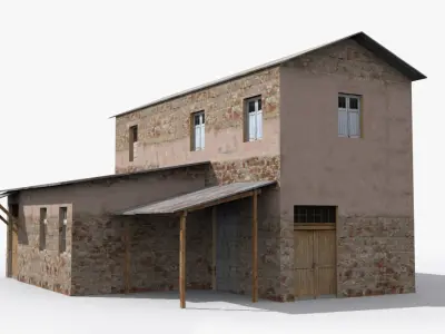 Slum j old stone house Low-poly 3D model