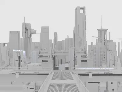 Cyberpunk city cool futuristic 3D model 3D model
